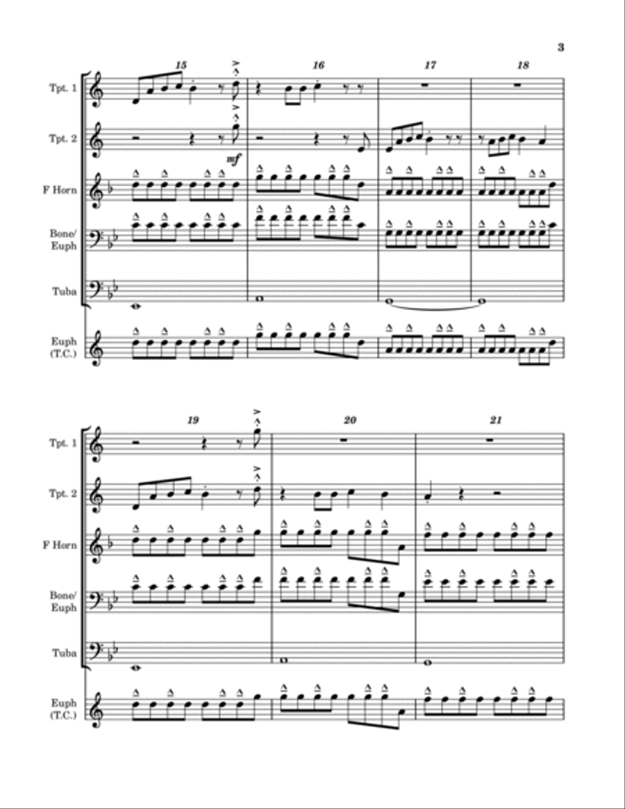 Major Tom (coming Home) Brass Ensemble scores gallery preview page 3