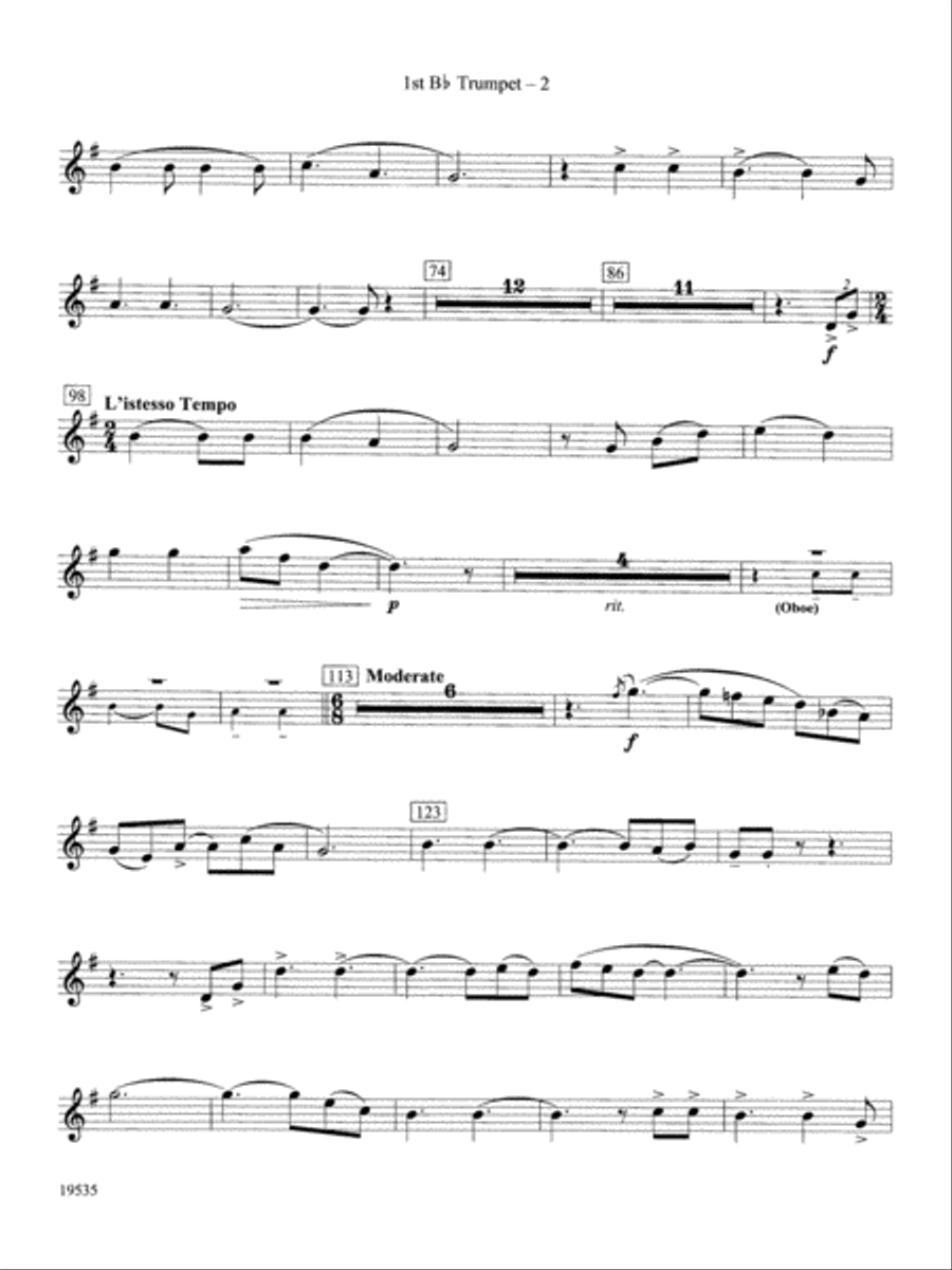 Fantasy on an African-American Spiritual: 1st B-flat Trumpet Concert Band scores gallery preview page 2