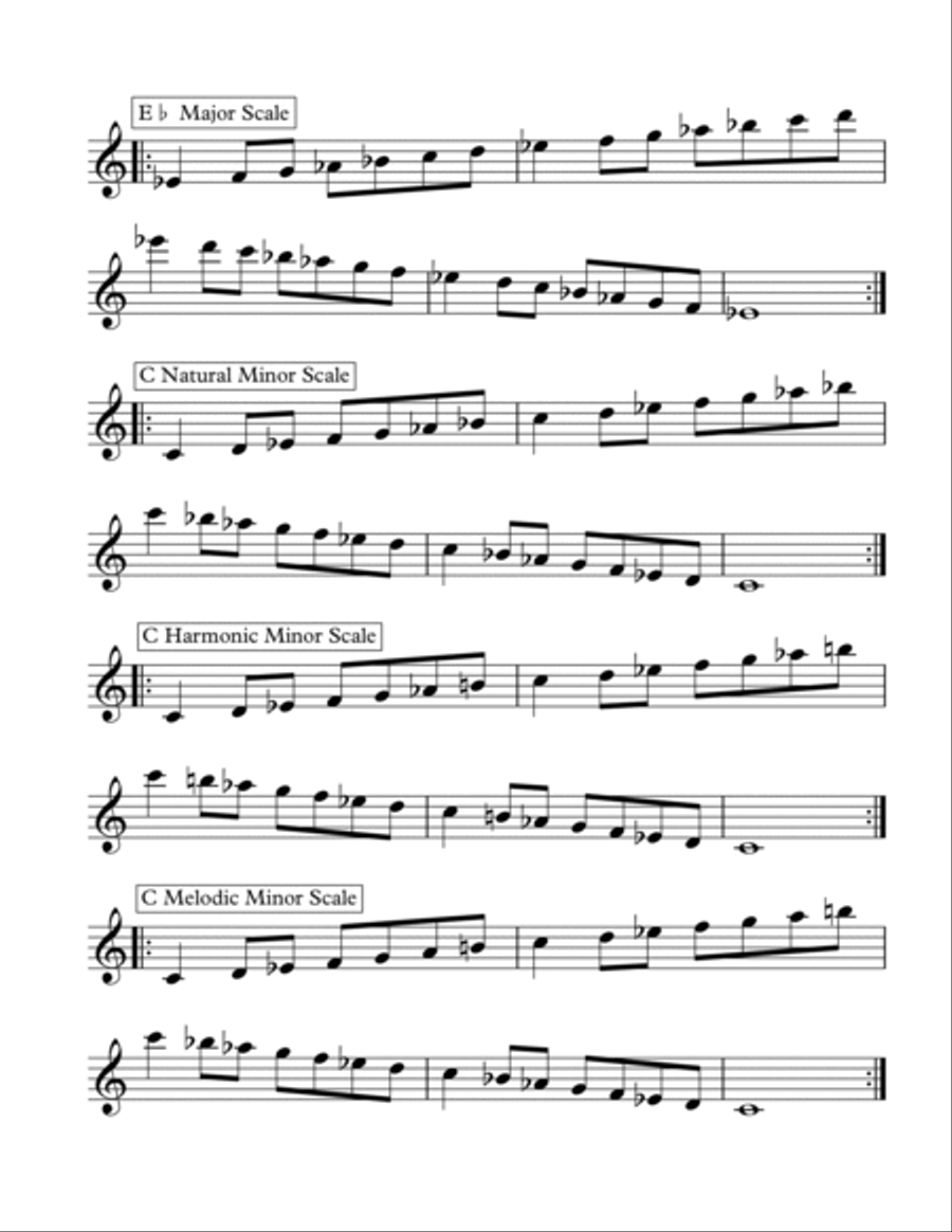 Major Minor and Chromatic Scales for Clarinet