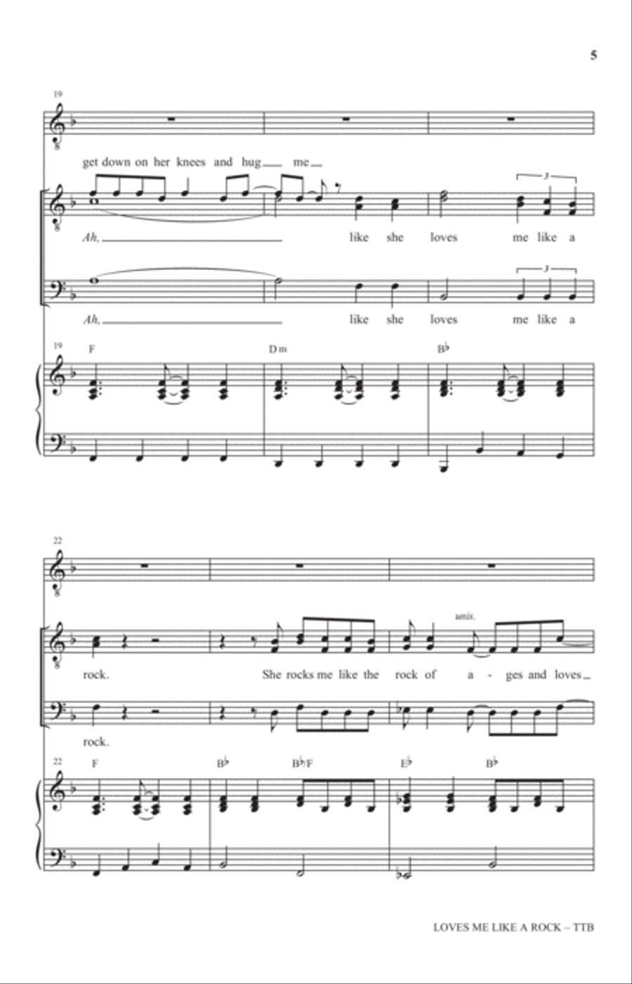Loves Me Like A Rock (arr. Greg Gilpin) TTBB scores gallery preview page 4