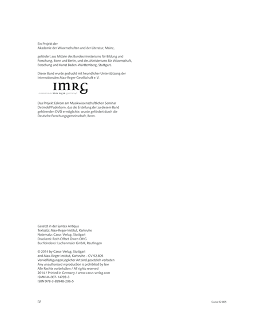 Reger Edition of Work, vol. I/5: Organ pieces I Organ Solo scores gallery preview page 4