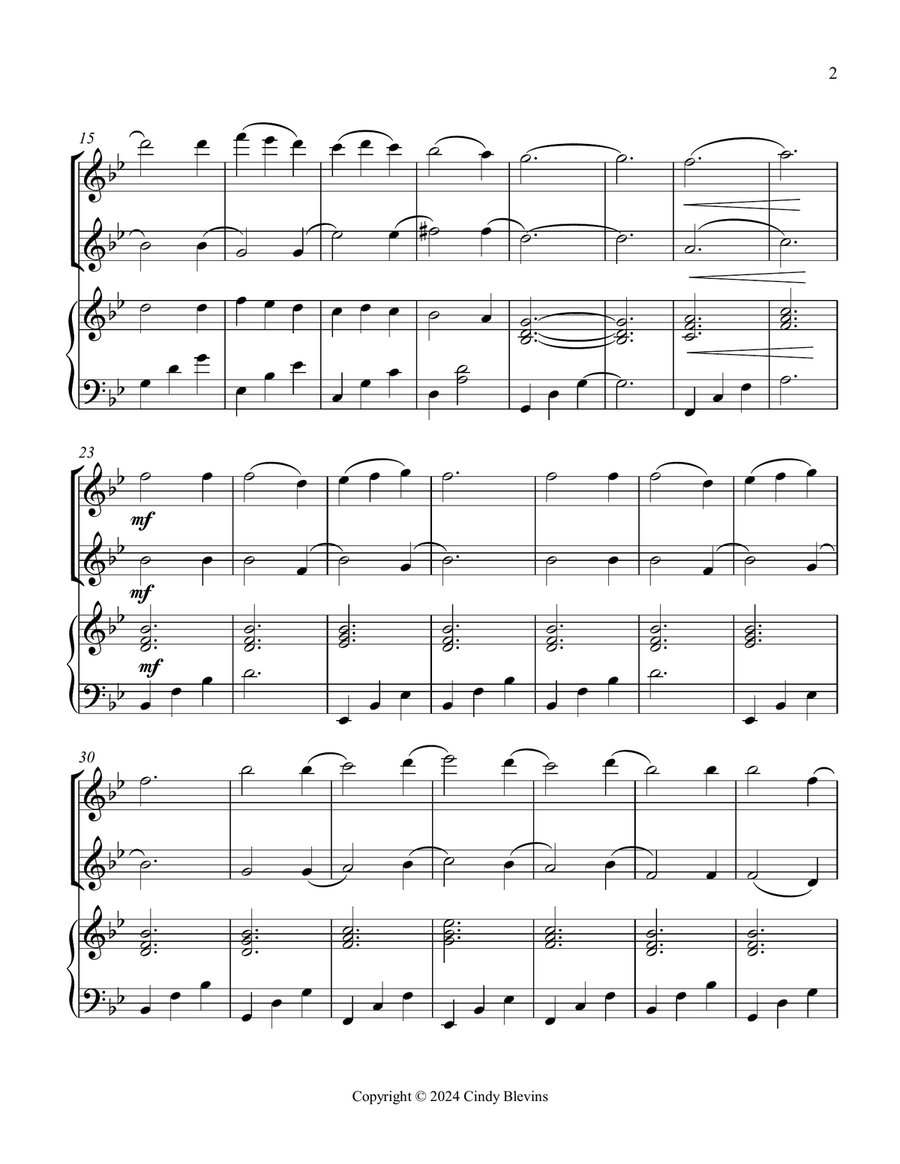 We Three Kings, for Flute, Oboe and Piano Woodwind Duet scores gallery preview page 3