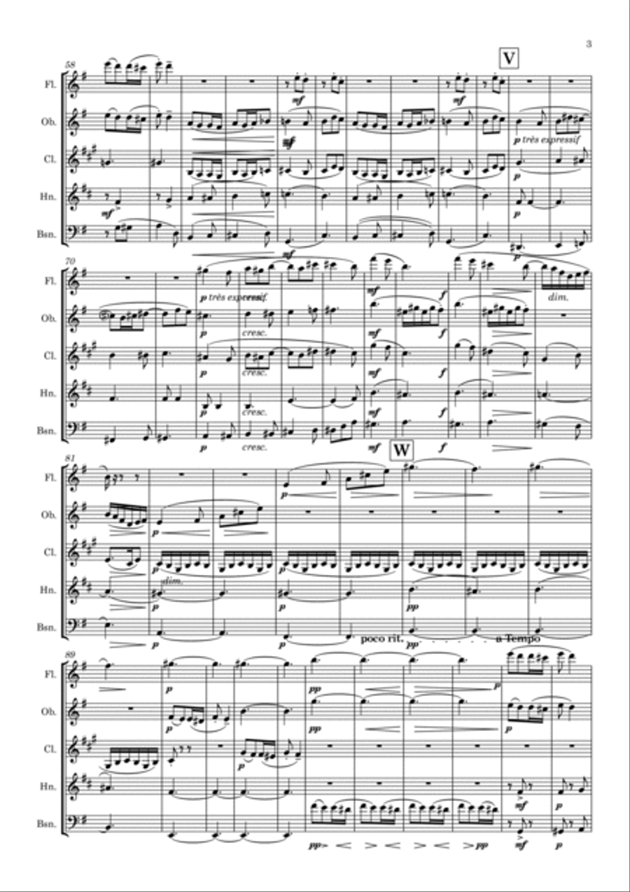Debussy: Petite Suite Mvt.4 Ballet - wind quintet Woodwind Quintet scores gallery preview page 4