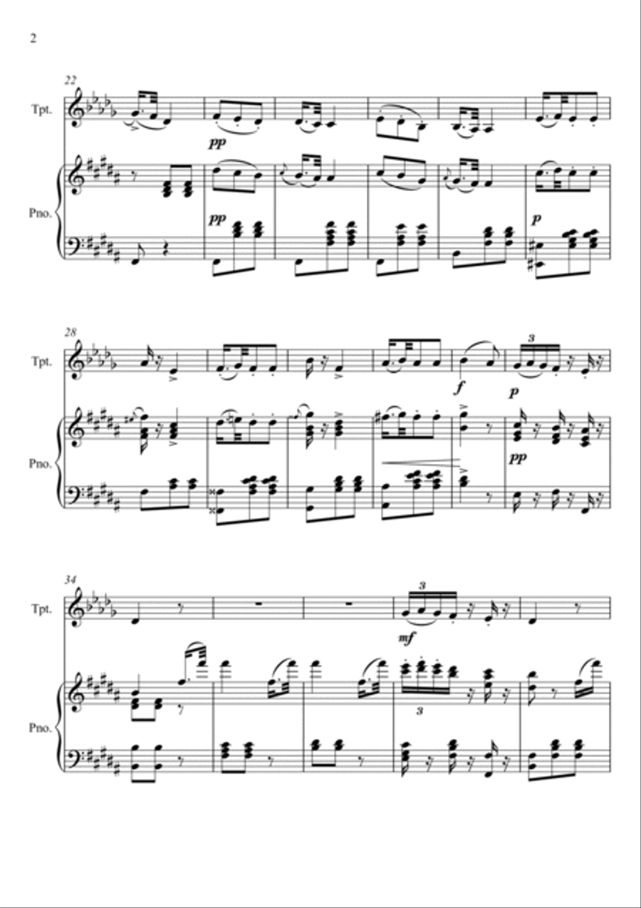 Giuseppe Verdi - La donna e mobile (Rigoletto) Trumpet Solo Trumpet Solo scores gallery preview page 2