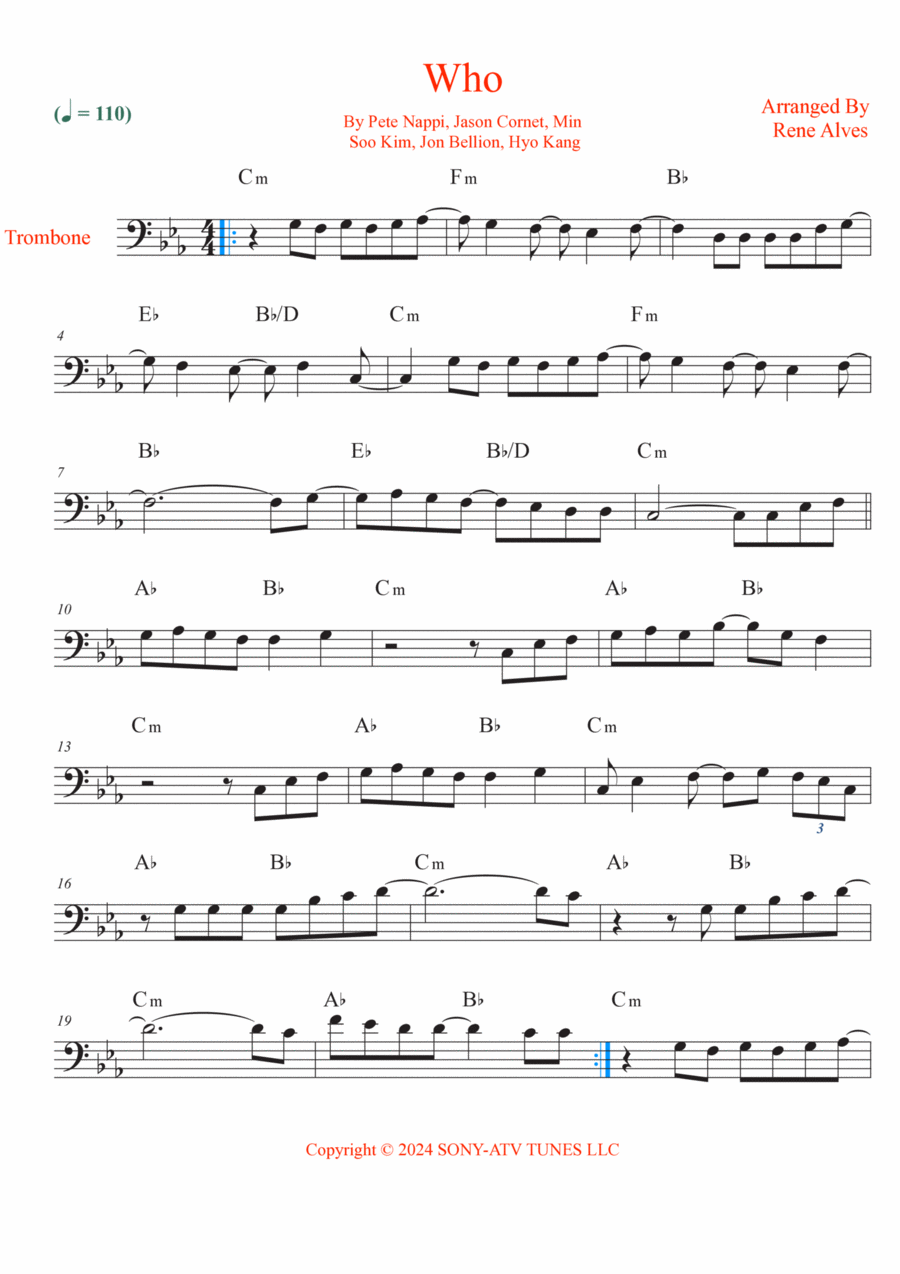 Who Trombone Solo scores gallery preview page 1