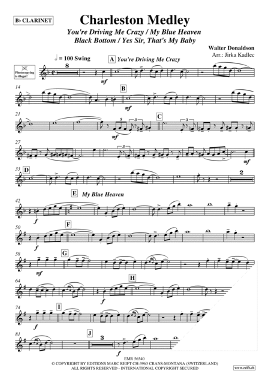 Charleston Medley Clarinet Solo scores gallery preview page 3