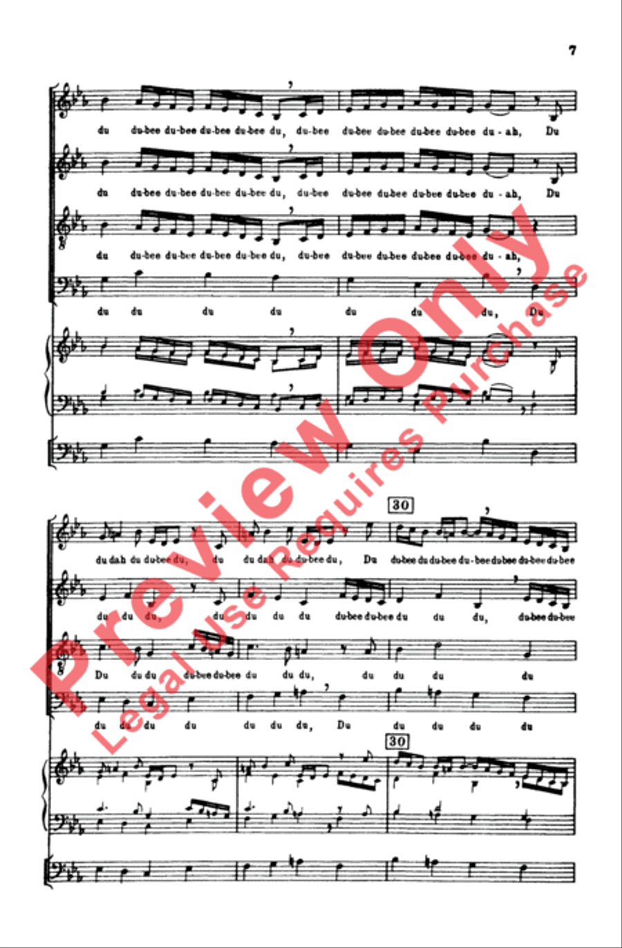 Sleepytime Bach (Sleepers Wake, Cantata 140) 4-Part scores gallery preview page 7