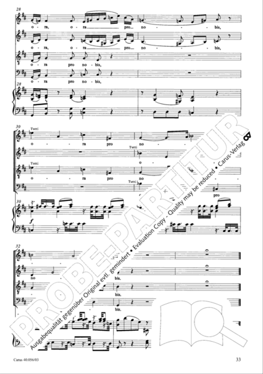 Litaniae Lauretanae B.M.V. in D 4-Part scores gallery preview page 34