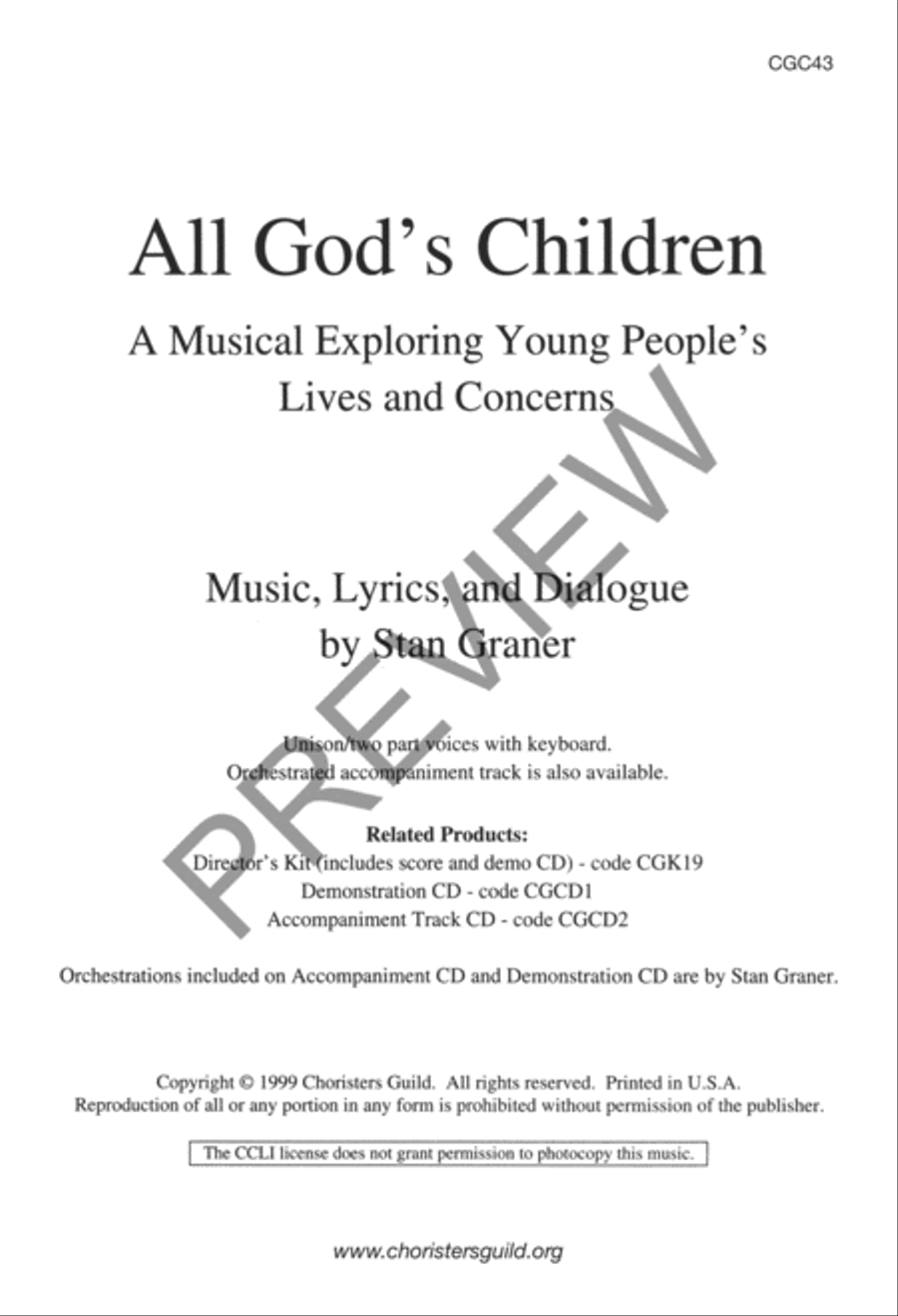 All God's Children Preview Kit (Score & CD) Choir scores gallery preview page 2