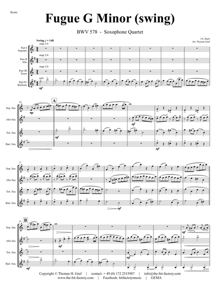 Fugue G Minor - (the 'little') - BWV 578 - Swing - Saxophone Quartet