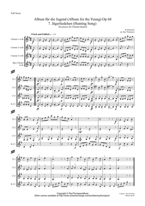 Book cover for Schumann: Album für die Jugend (Album for the Young) Op 68 (6 pieces) - clarinet quartet