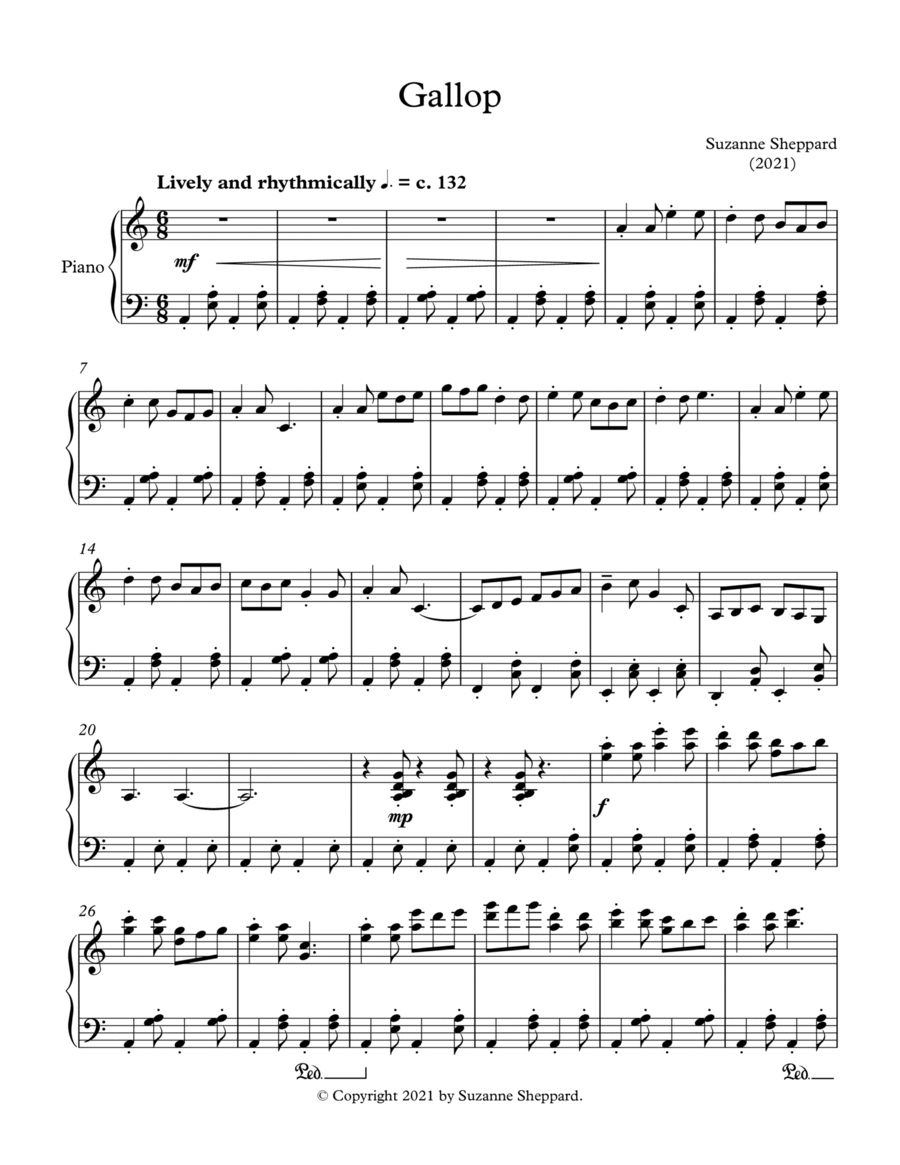 Gallop Gallop Piano Solo scores gallery preview page 1