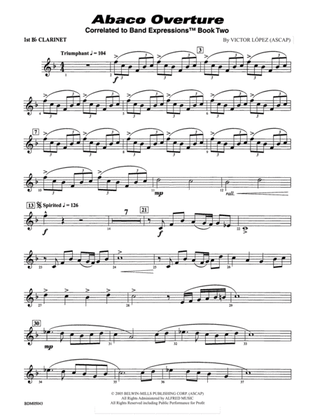 Abaco Overture: 1st B-flat Clarinet