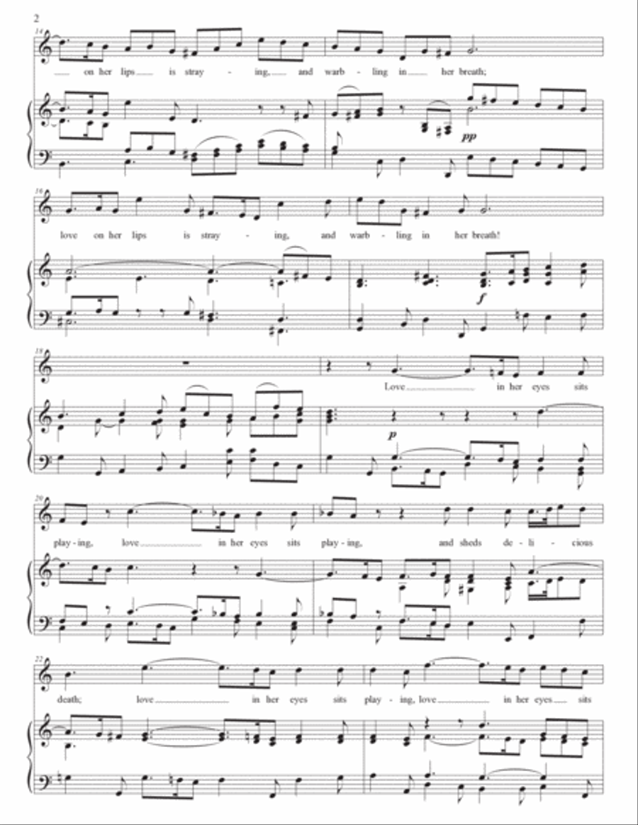 HANDEL: Love in her eyes sits playing (transposed to C major) Voice scores gallery preview page 3