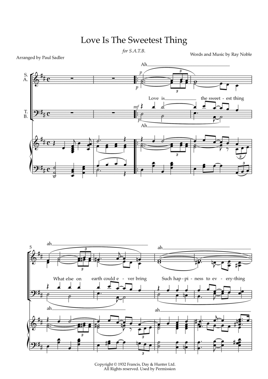 Love Is The Sweetest Thing Voice scores gallery preview page 1