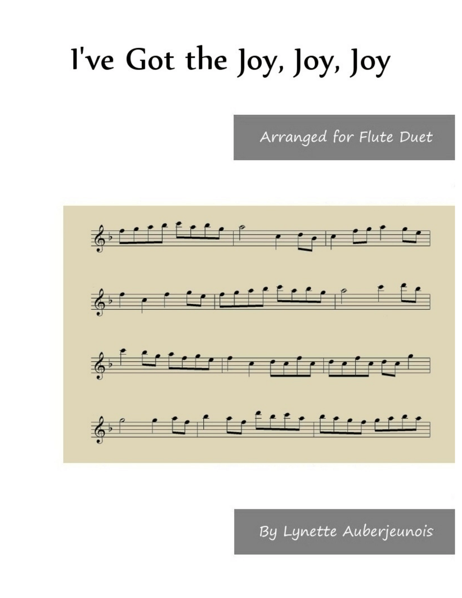 I’ve Got the Joy, Joy, Joy - Flute Duet Flute Duet scores gallery preview page 1