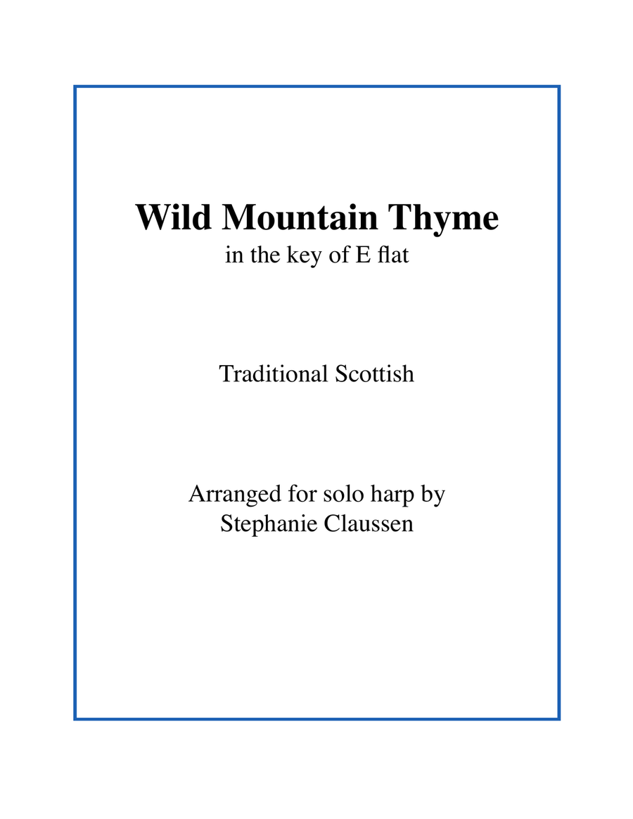 Wild Mountain Thyme in E Flat Major (Lever or Pedal Harp) Pedal Harp scores gallery preview page 1