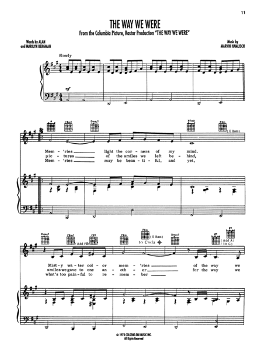 Alan & Marilyn Bergman Songbook Piano, Vocal, Guitar scores gallery preview page 3