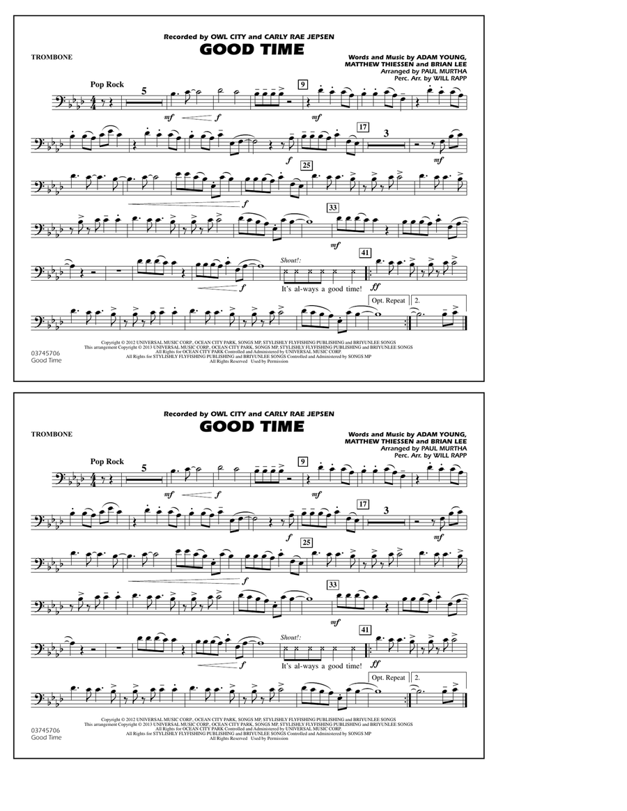 Good Time - Trombone Marching Band scores gallery preview page 1