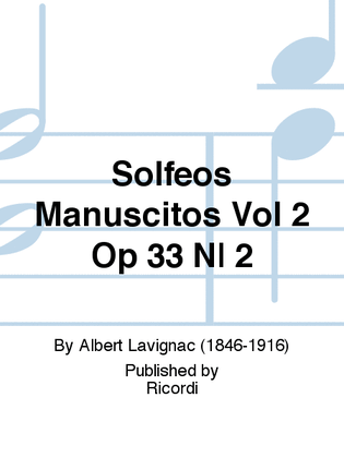 Solfeos Manuscitos Vol 2 Op 33 N 2