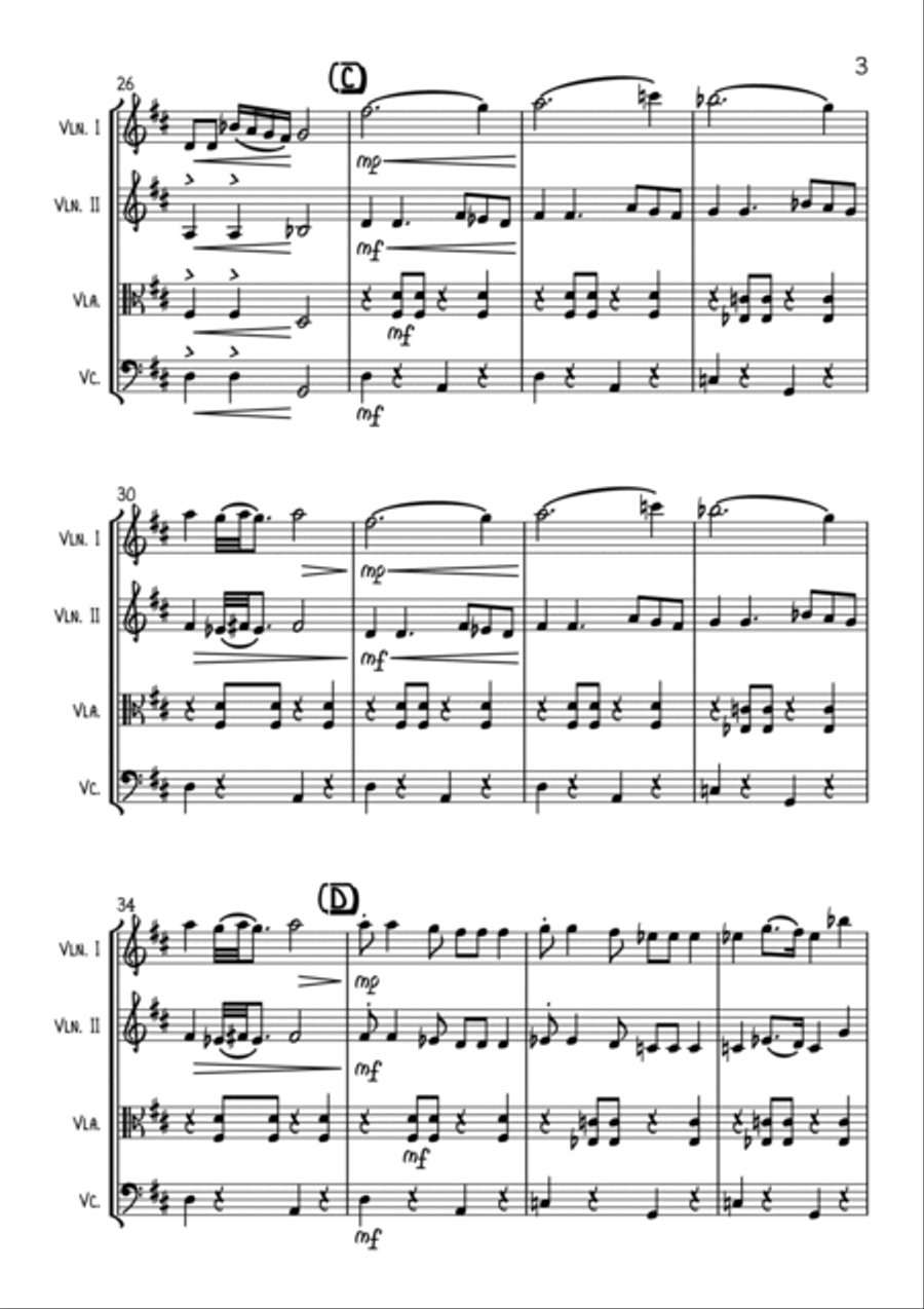 Hava Nagila - String Quartet String Quartet scores gallery preview page 3
