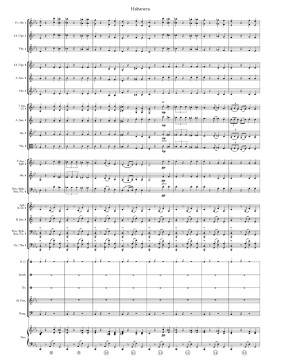 Habanera from CARMEN (Flexible Instrumentation) Concert Band scores gallery preview page 6