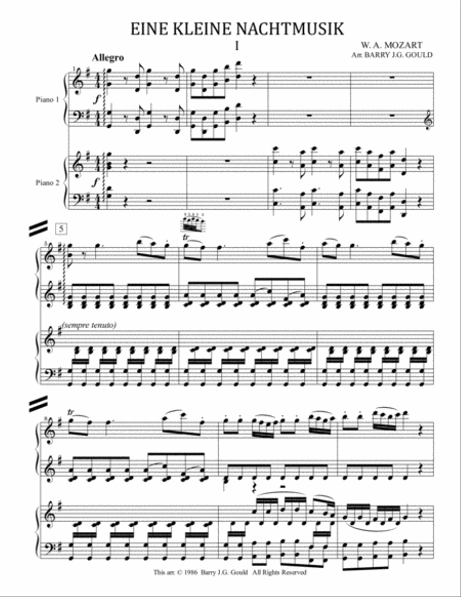 Eine Kleine Nachtmusik - 1st Movement Allegro Score and Parts scores gallery preview page 3