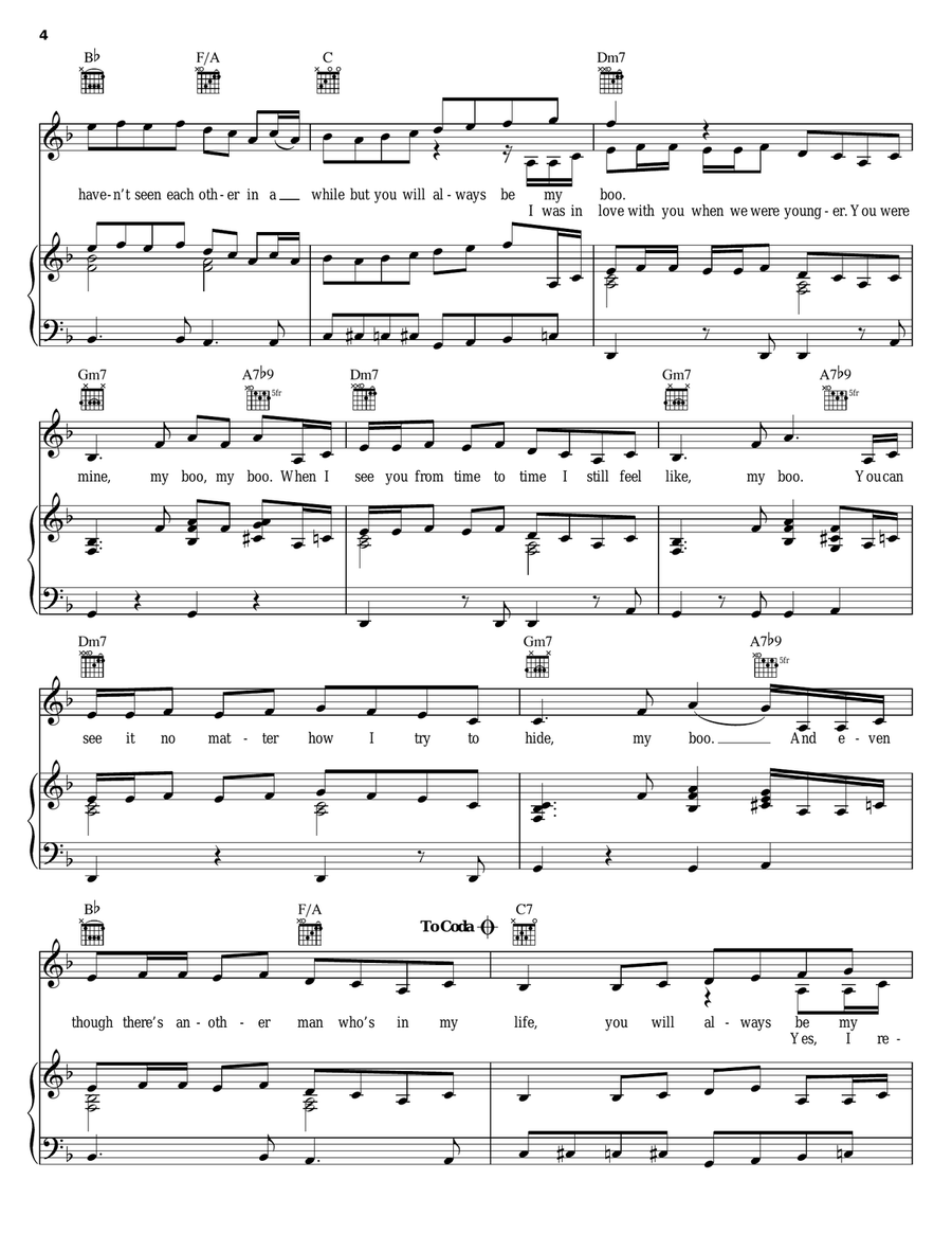 My Boo Piano, Vocal, Guitar scores gallery preview page 4