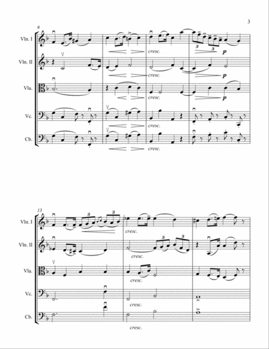 Feuillet d'Album in F Major String Orchestra scores gallery preview page 3