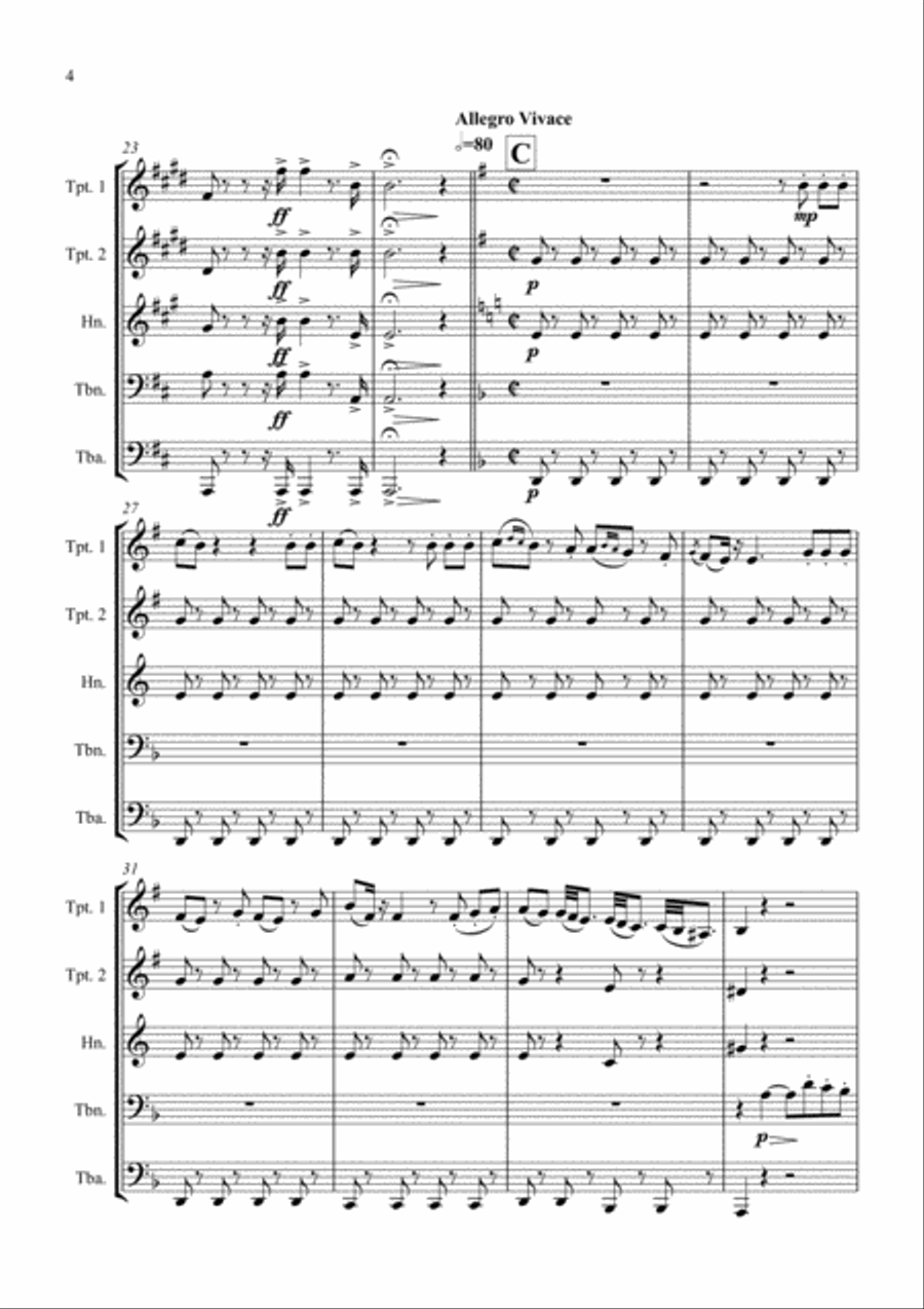 The Barber of Seville - Brass Quintet Brass Quintet scores gallery preview page 4