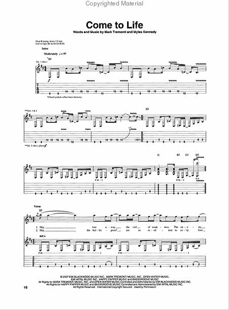 Alter Bridge – Blackbird Electric Guitar scores gallery preview page 3