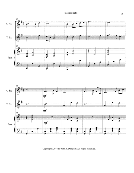 Silent Night (Trio for Alto Sax, Tenor Sax and Piano) image number null