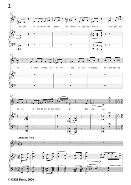 Donizetti-Ne ornera la bruna chioma,in E flat Major,for Voice and Piano