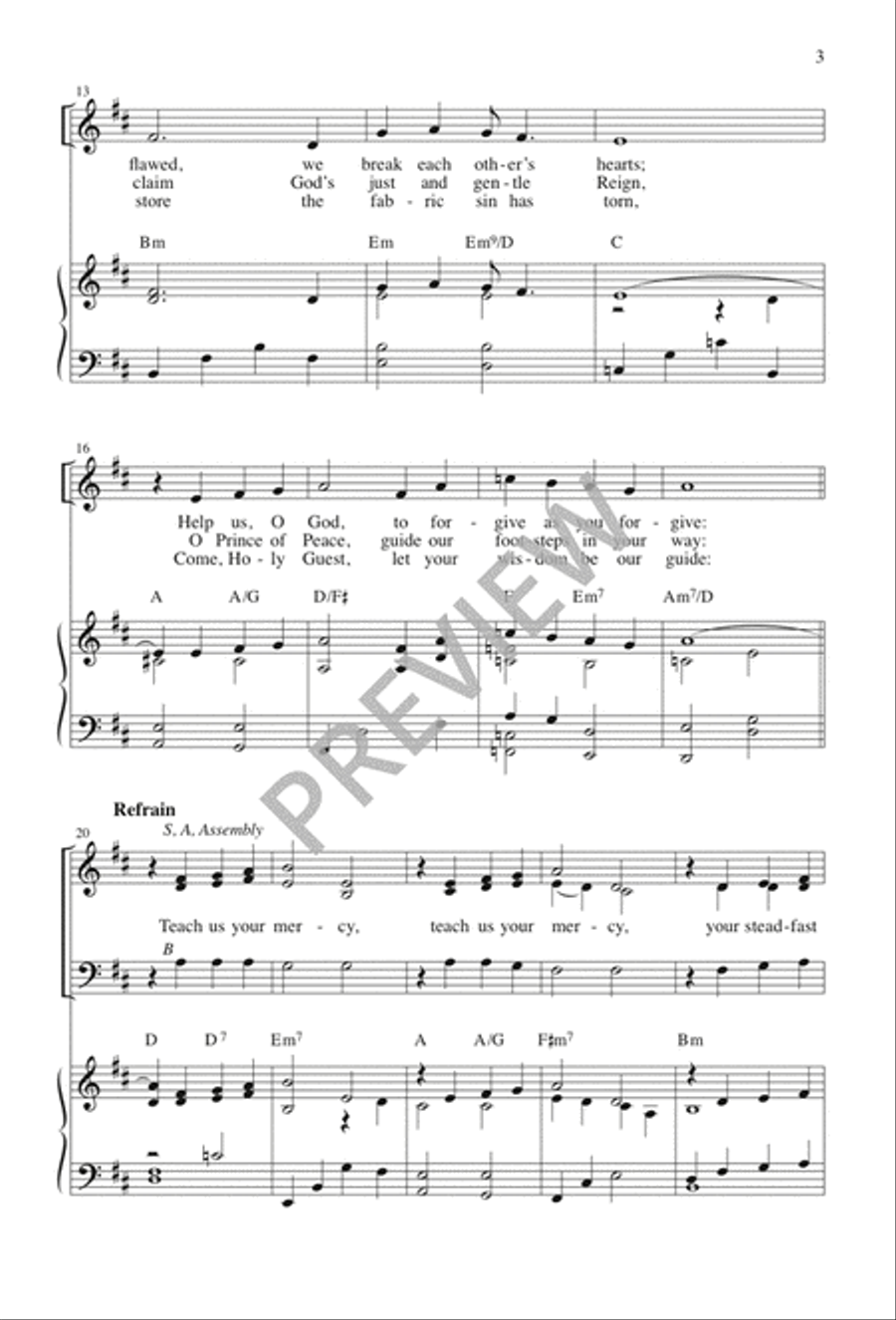 Teach Us Your Mercy 3-Part scores gallery preview page 4