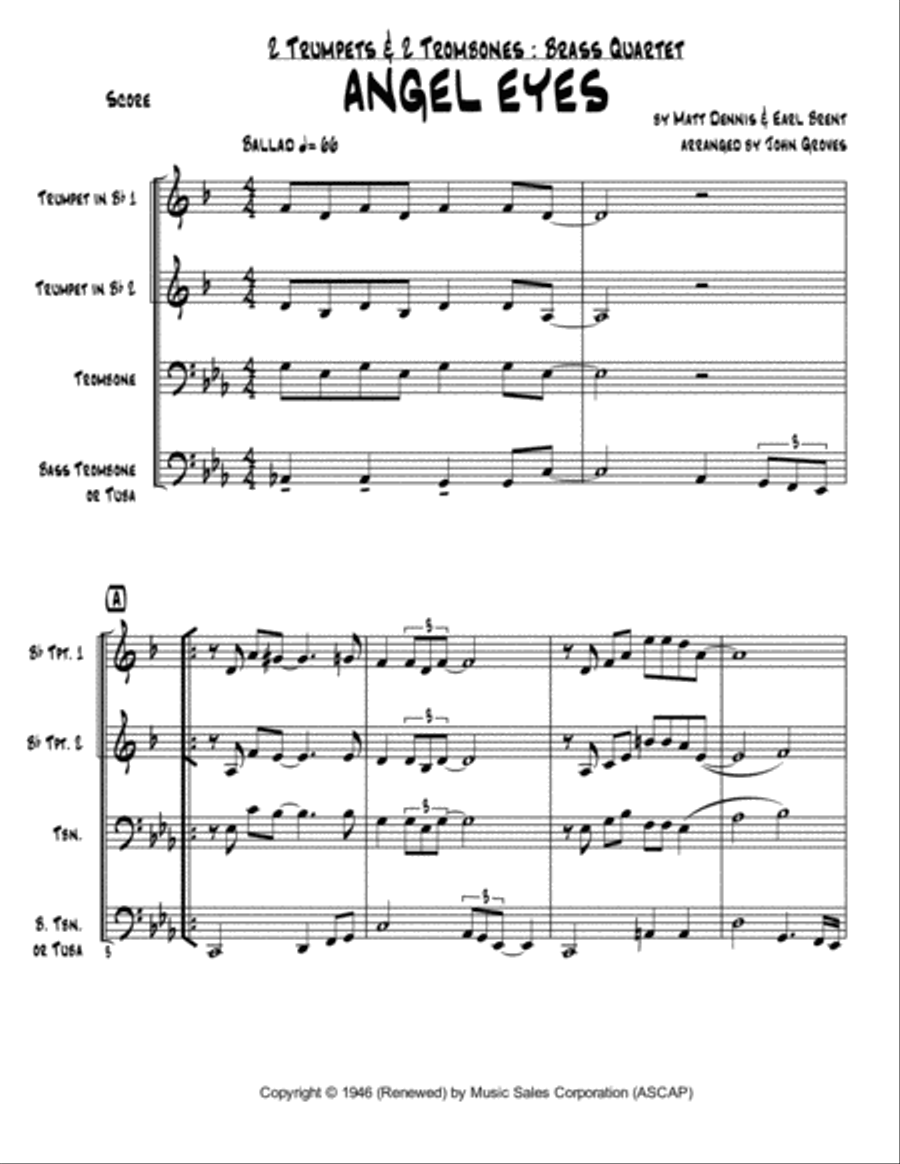Angel Eyes Brass Ensemble scores gallery preview page 2