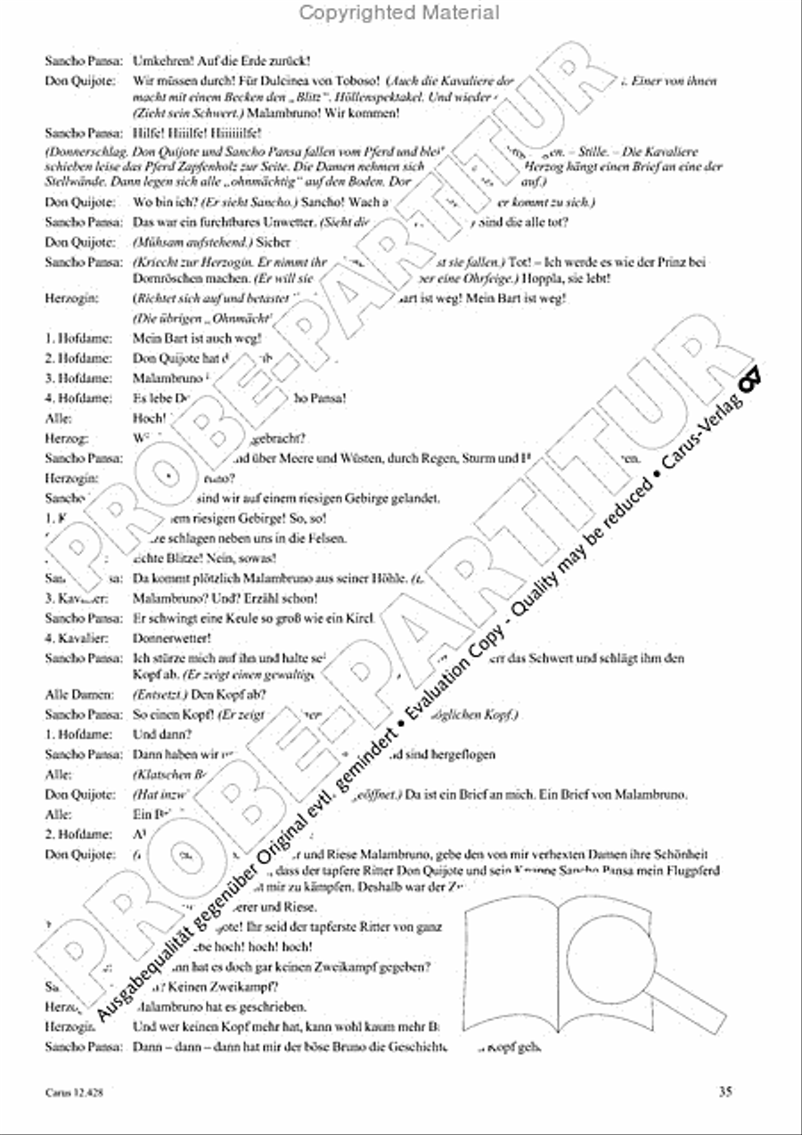 Die seltsamen Abenteuer von Don Quijote und Sancho Pansa Unison Choir scores gallery preview page 37