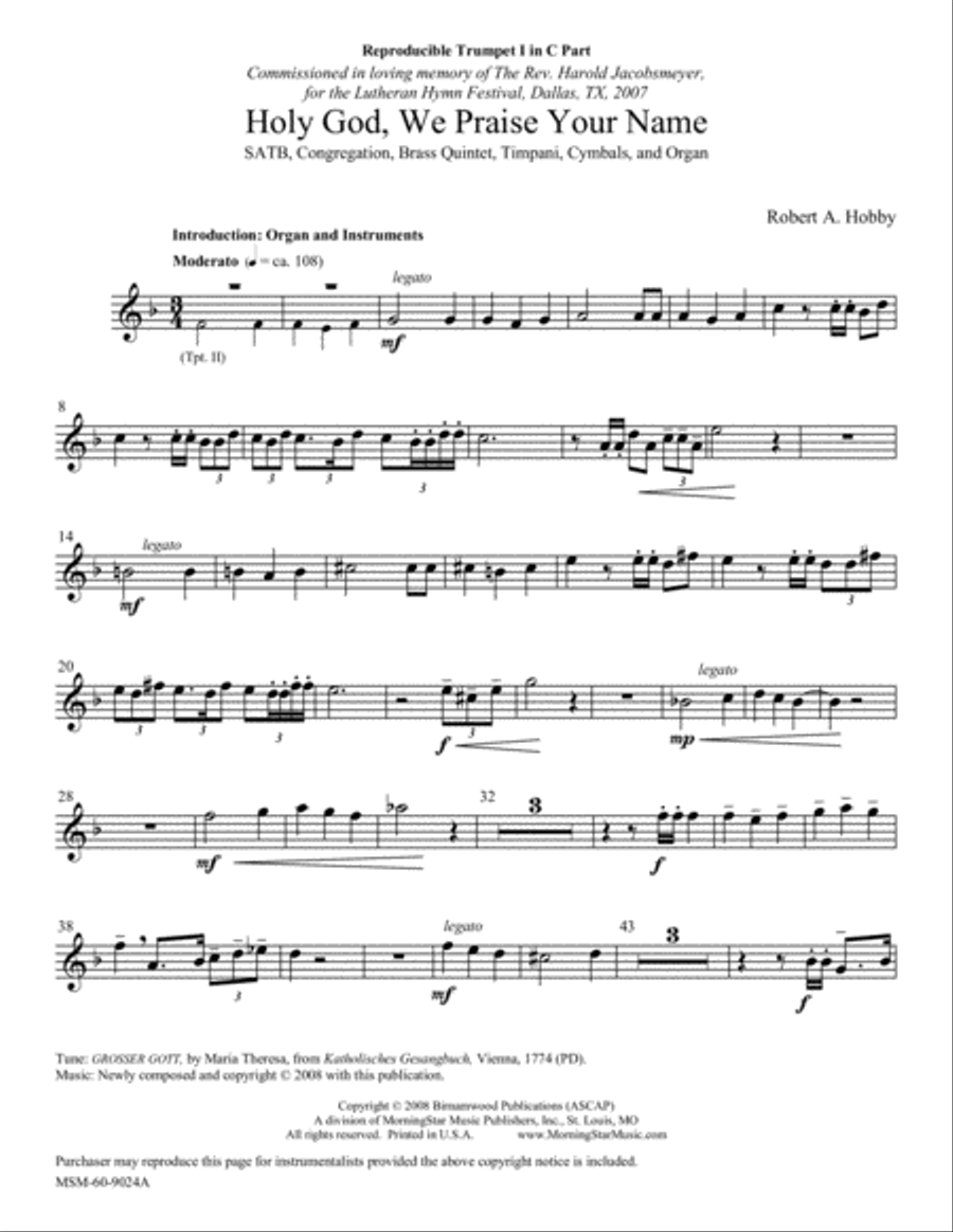 Holy God, We Praise Your Name Choir scores gallery preview page 4