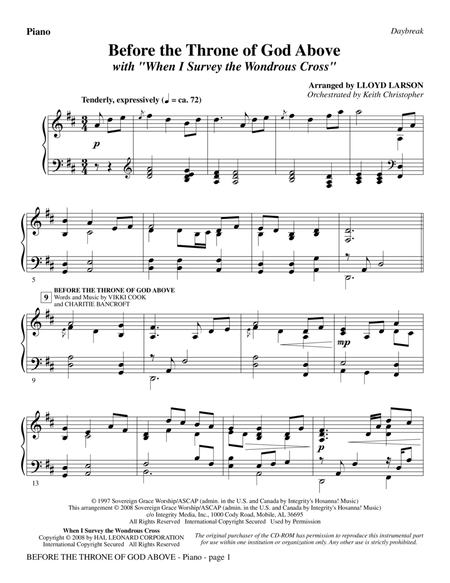 Before The Throne Of God Above (with "When I Survey The Wondrous Cross") - Piano