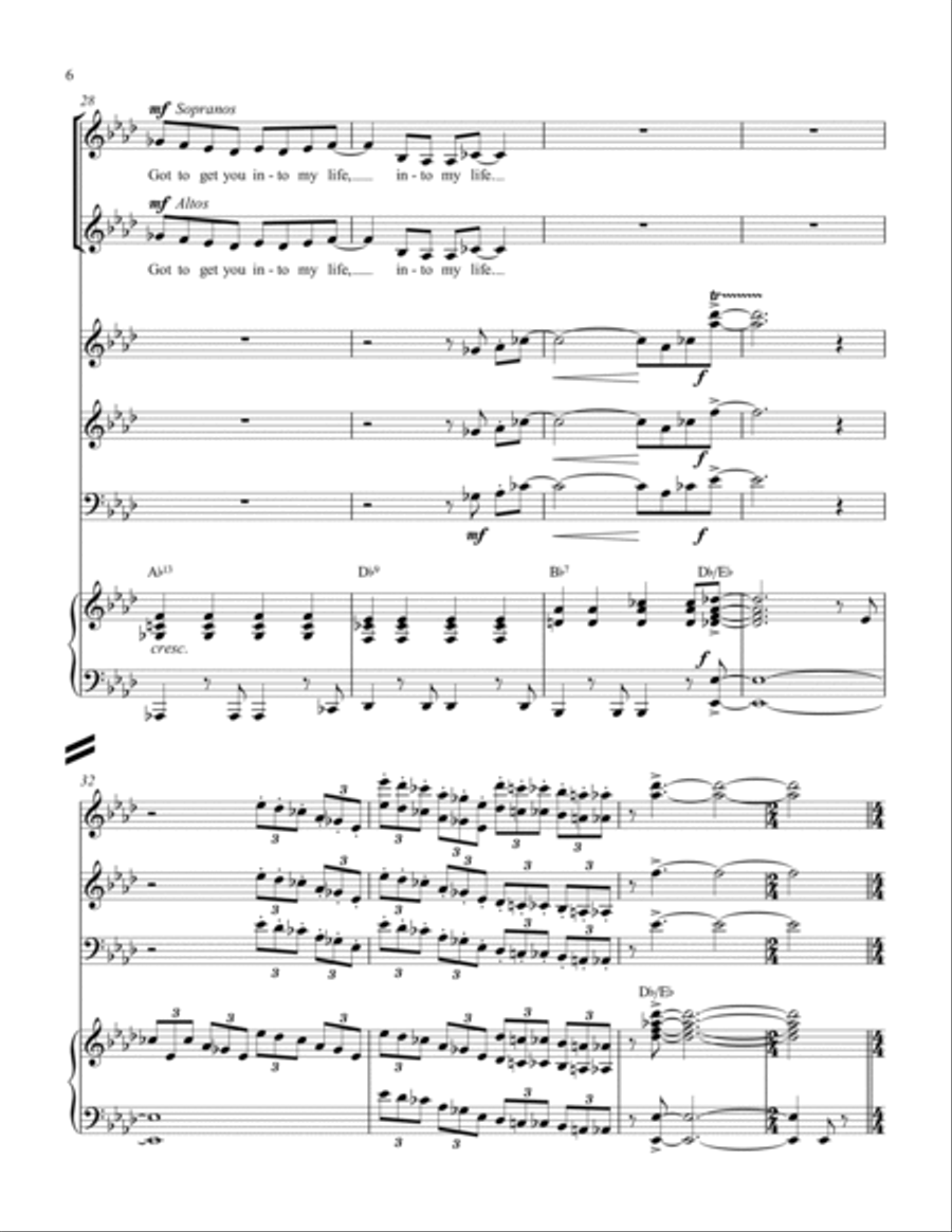 Got To Get You Into My Life 4-Part scores gallery preview page 6