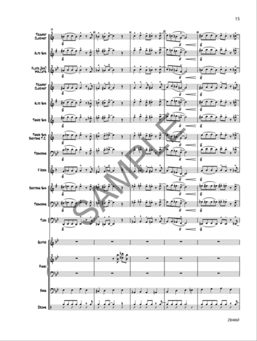 What About Blues? - Score Concert Band scores gallery preview page 16