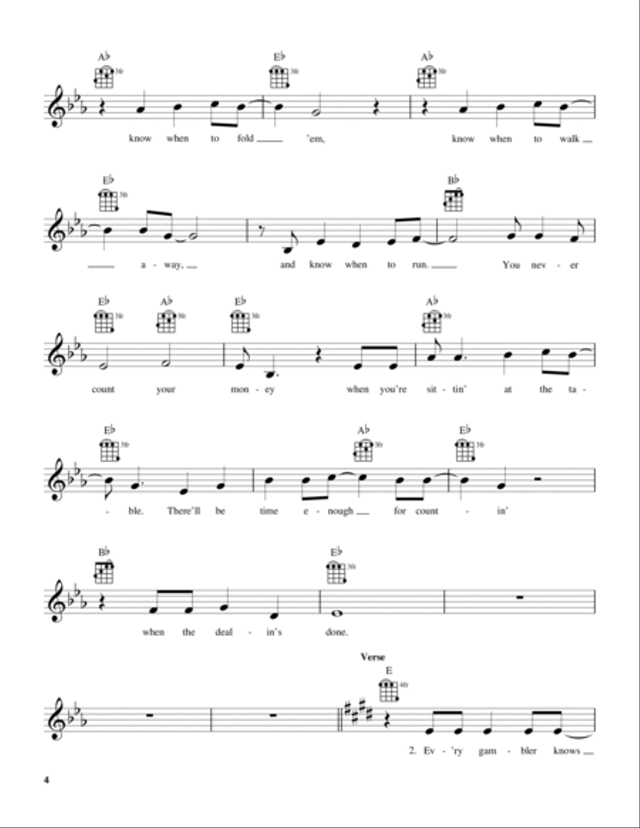 The Gambler Ukulele scores gallery preview page 4