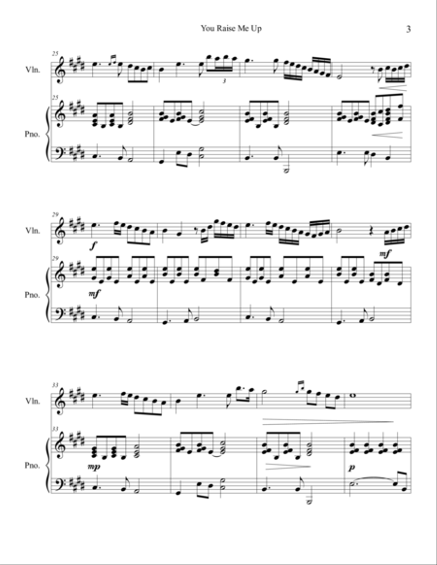 You Raise Me Up Violin Solo scores gallery preview page 4