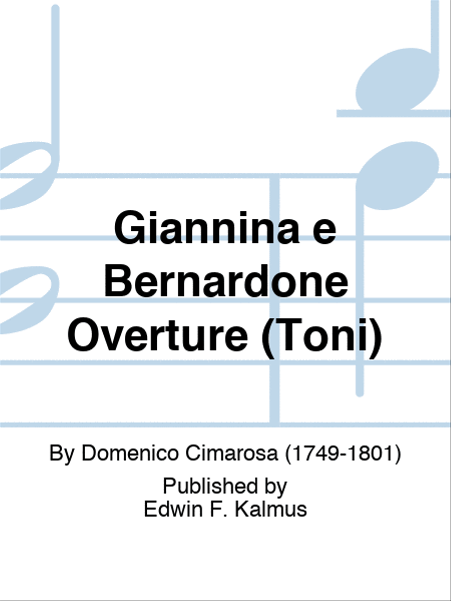 Giannina e Bernardone Overture (Toni) Set of Parts scores gallery preview page 1