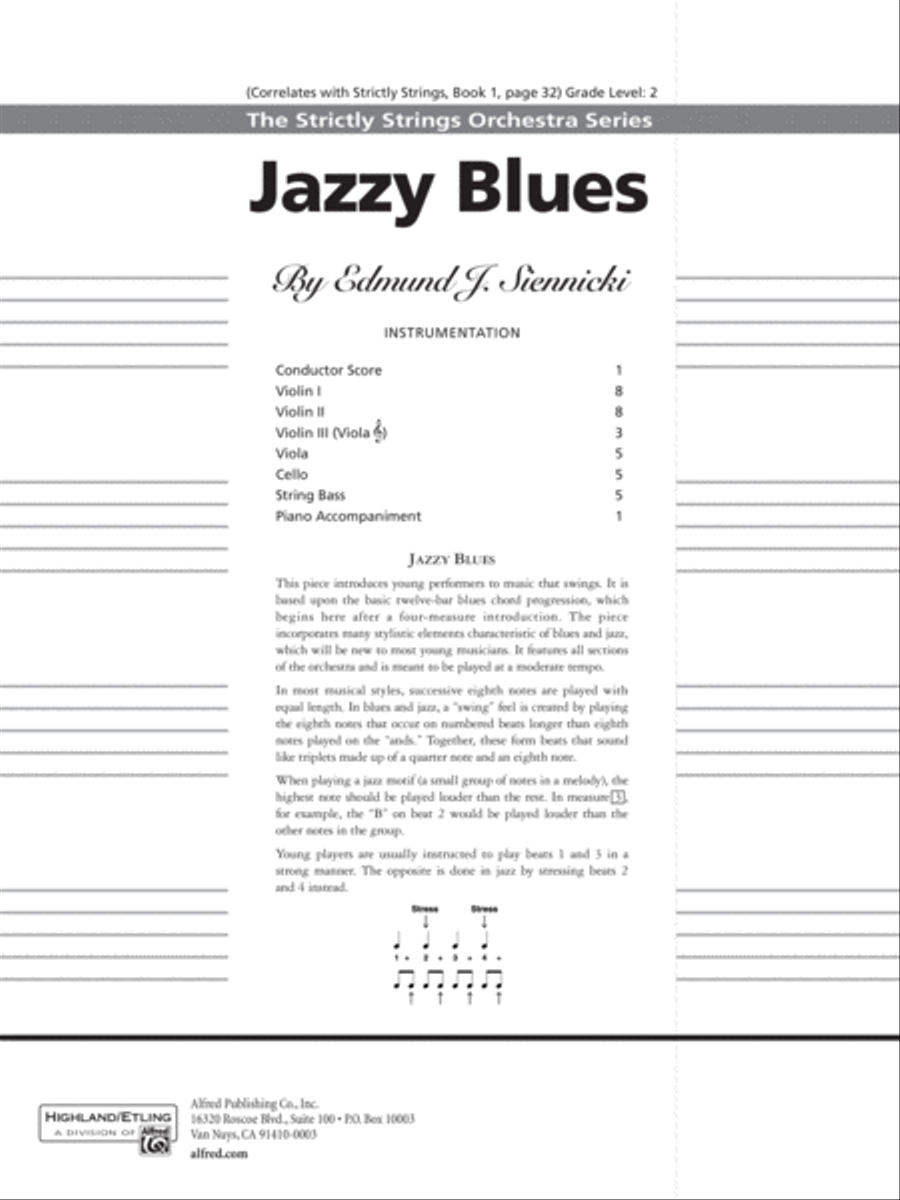 Jazzy Blues: Score String Orchestra scores gallery preview page 1