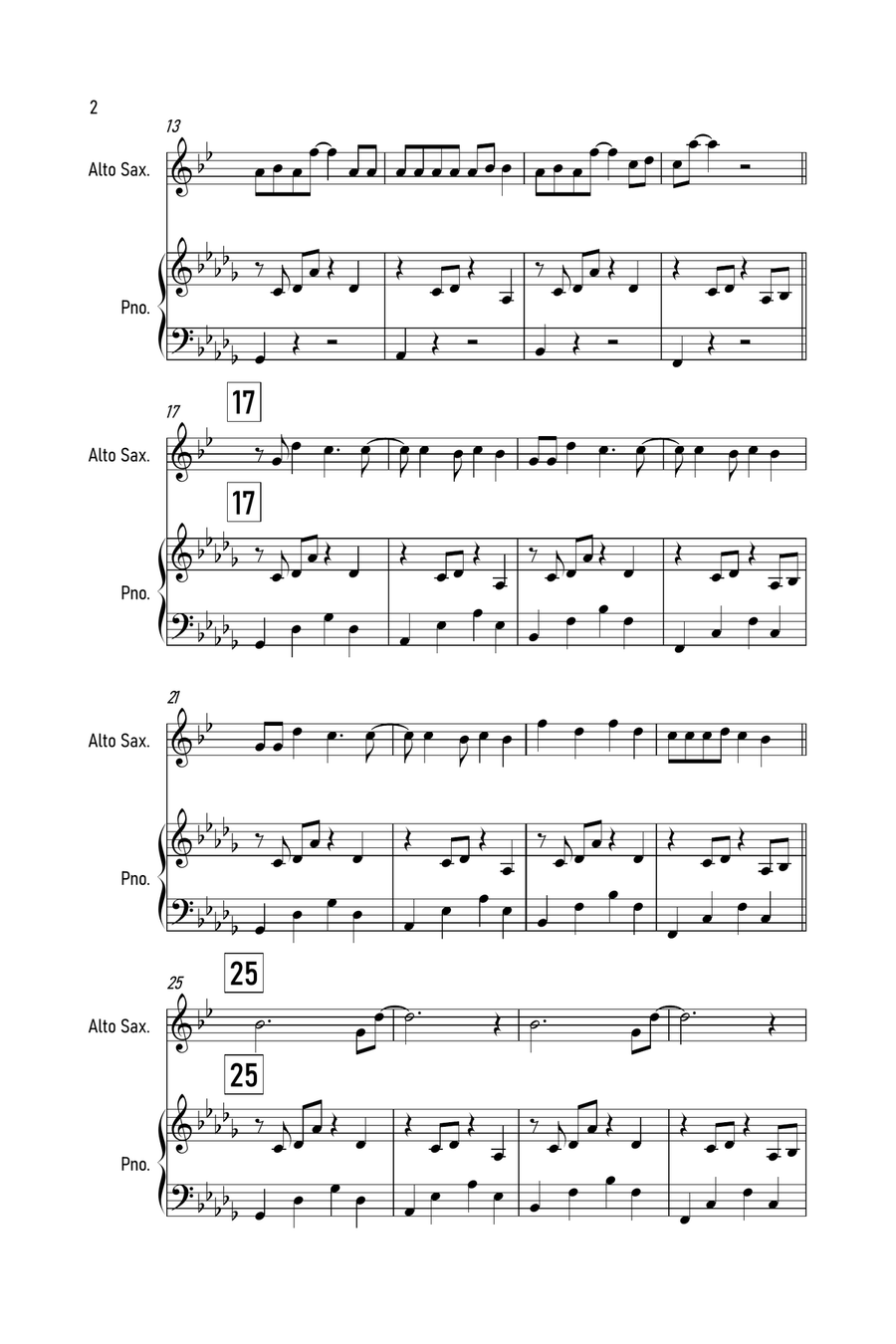 Stay Alto Saxophone scores gallery preview page 2