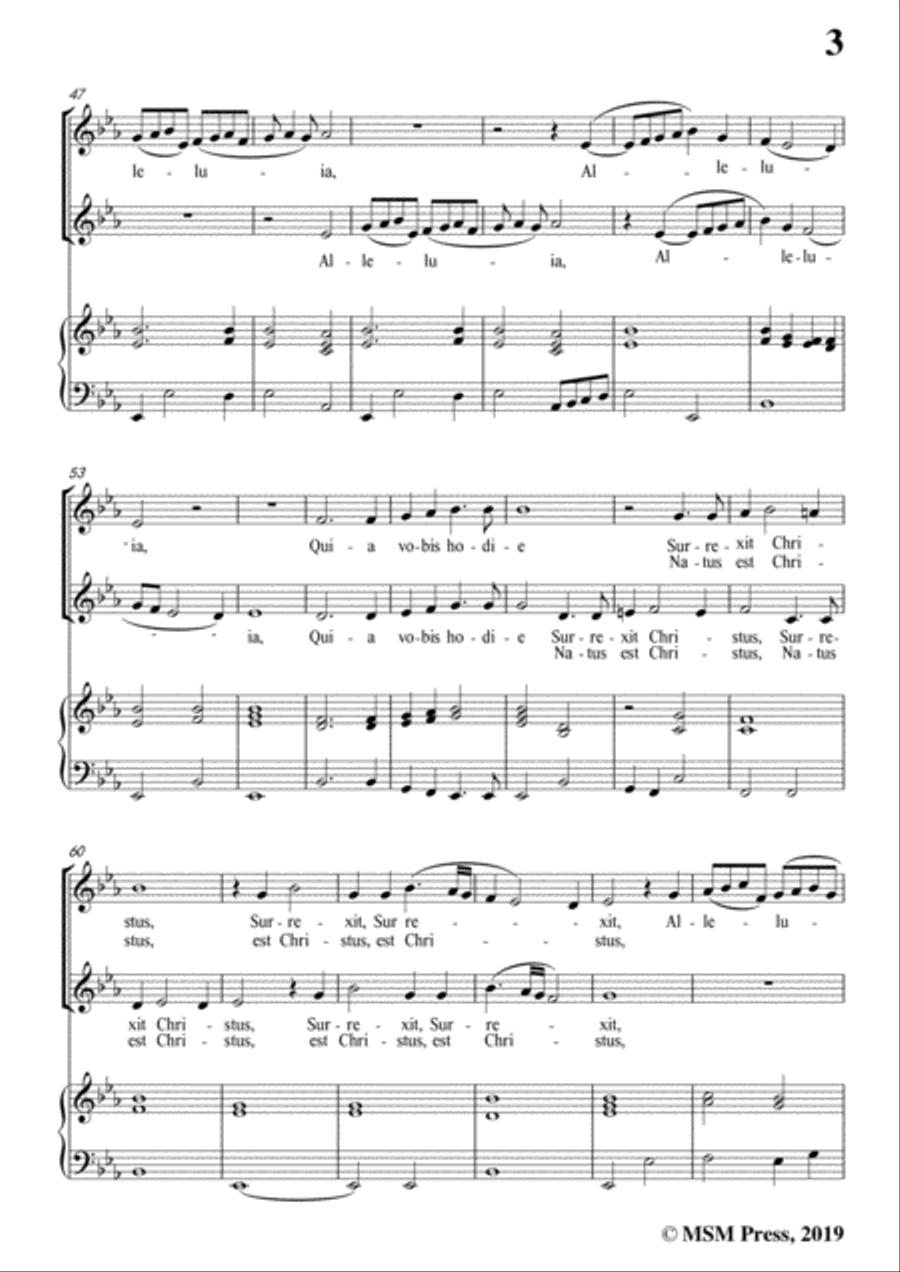 Leoni-Ecce annuntio vobis,in E flat Major,for two Voices&Piano SSA scores gallery preview page 5