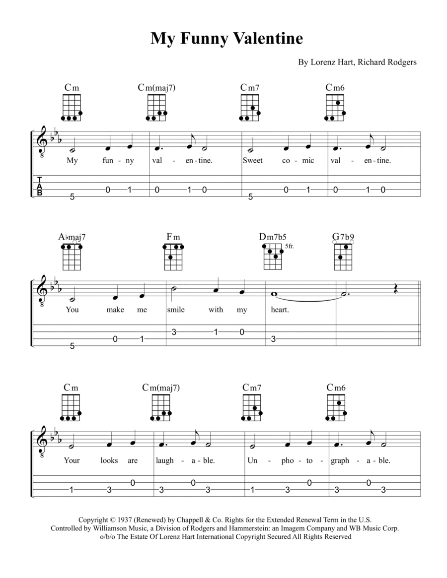 My Funny Valentine My Funny Valentine Guitar Tablature scores gallery preview page 1