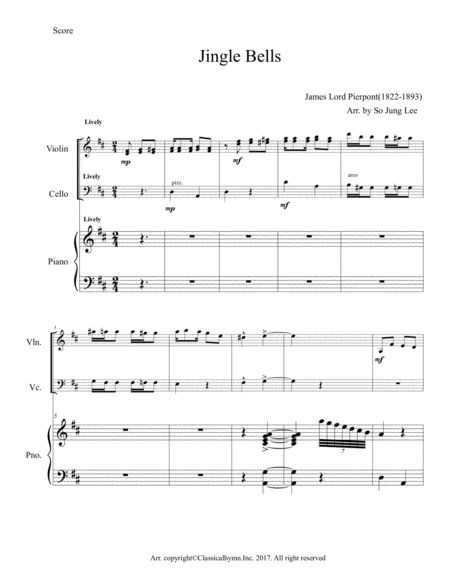 Jingle Bells ( Piano trio: Piano,Violin& Cello)