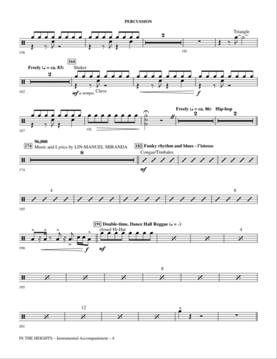 In The Heights (Choral Medley) (arr. Mac Huff) - Percussion Choir scores gallery preview page 4