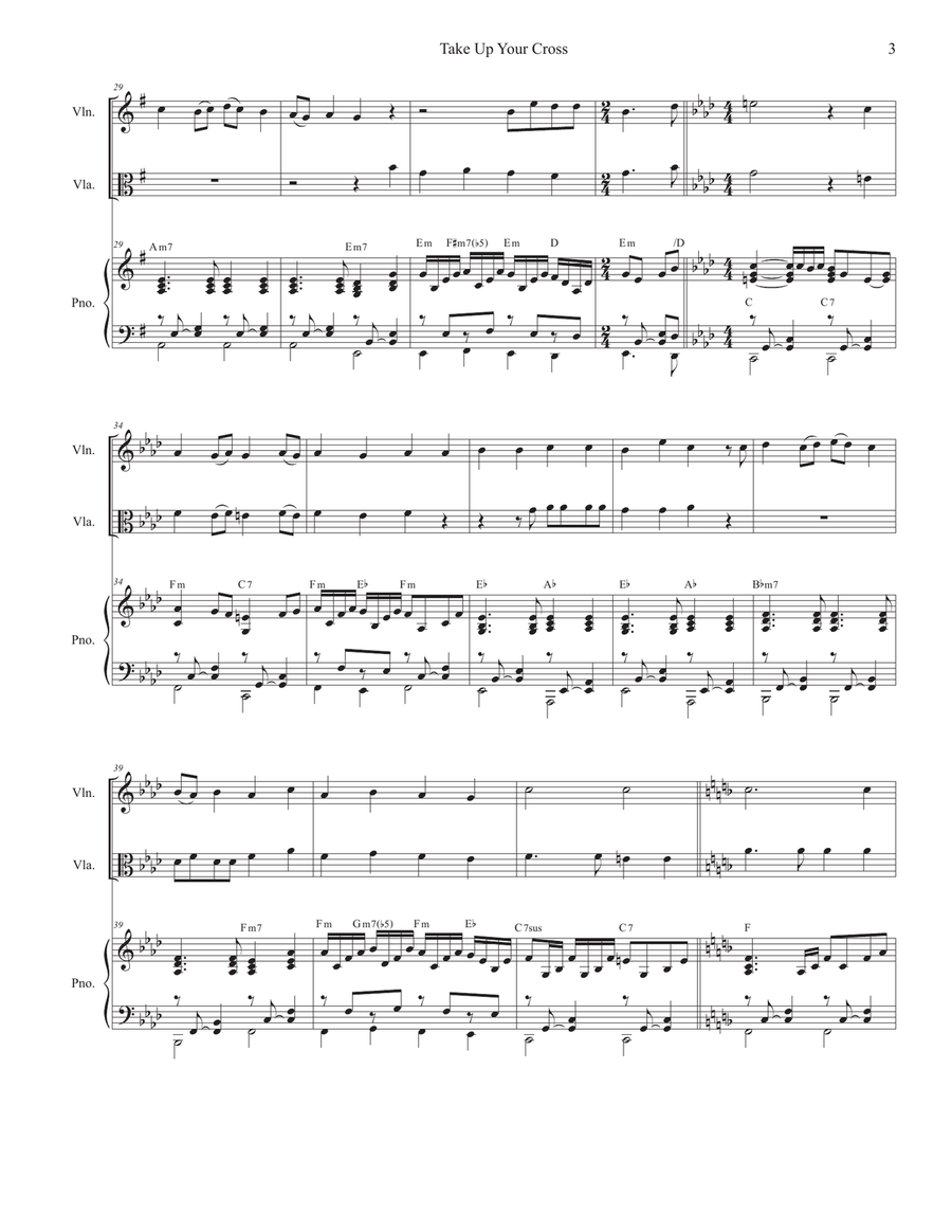 Take Up Your Cross (Duet for Violin and Viola) String Duet scores gallery preview page 3